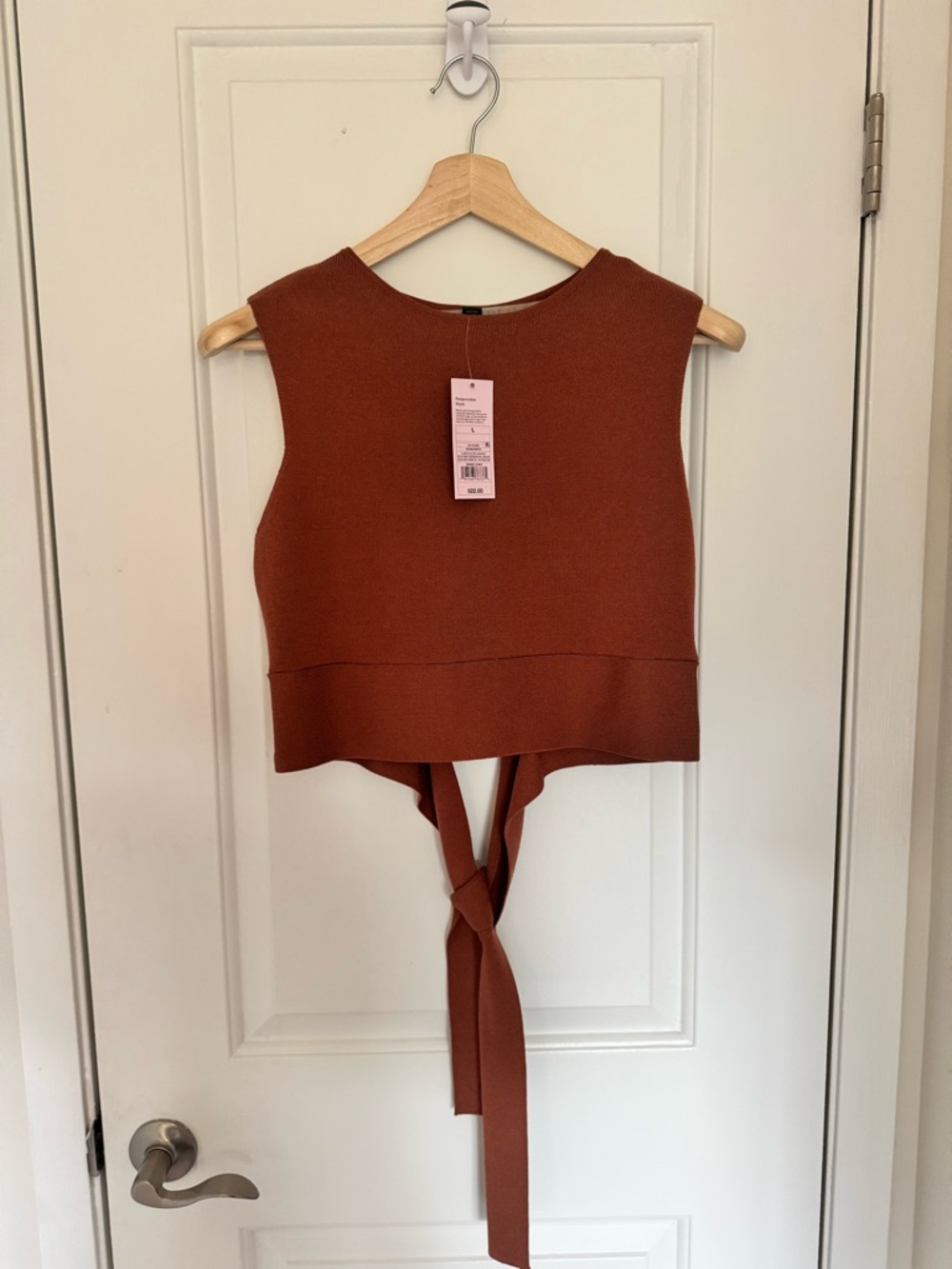 Wild Fable Rust Orange Tie-Back Sleeveless Crop Top Boho Summer NWT Target L